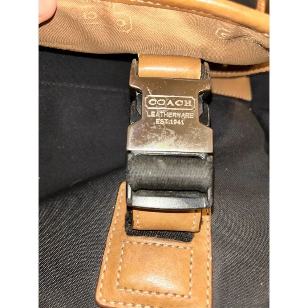 Vintage Coach Black Canvas Leather Messenger Briefcase Laptop